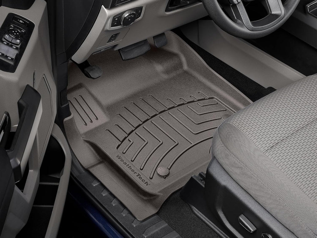 WeatherTech FloorLiner HP Custom Fit Floor Mats for Ford Super Duty - 1st Row (4710121IM), Cocoa