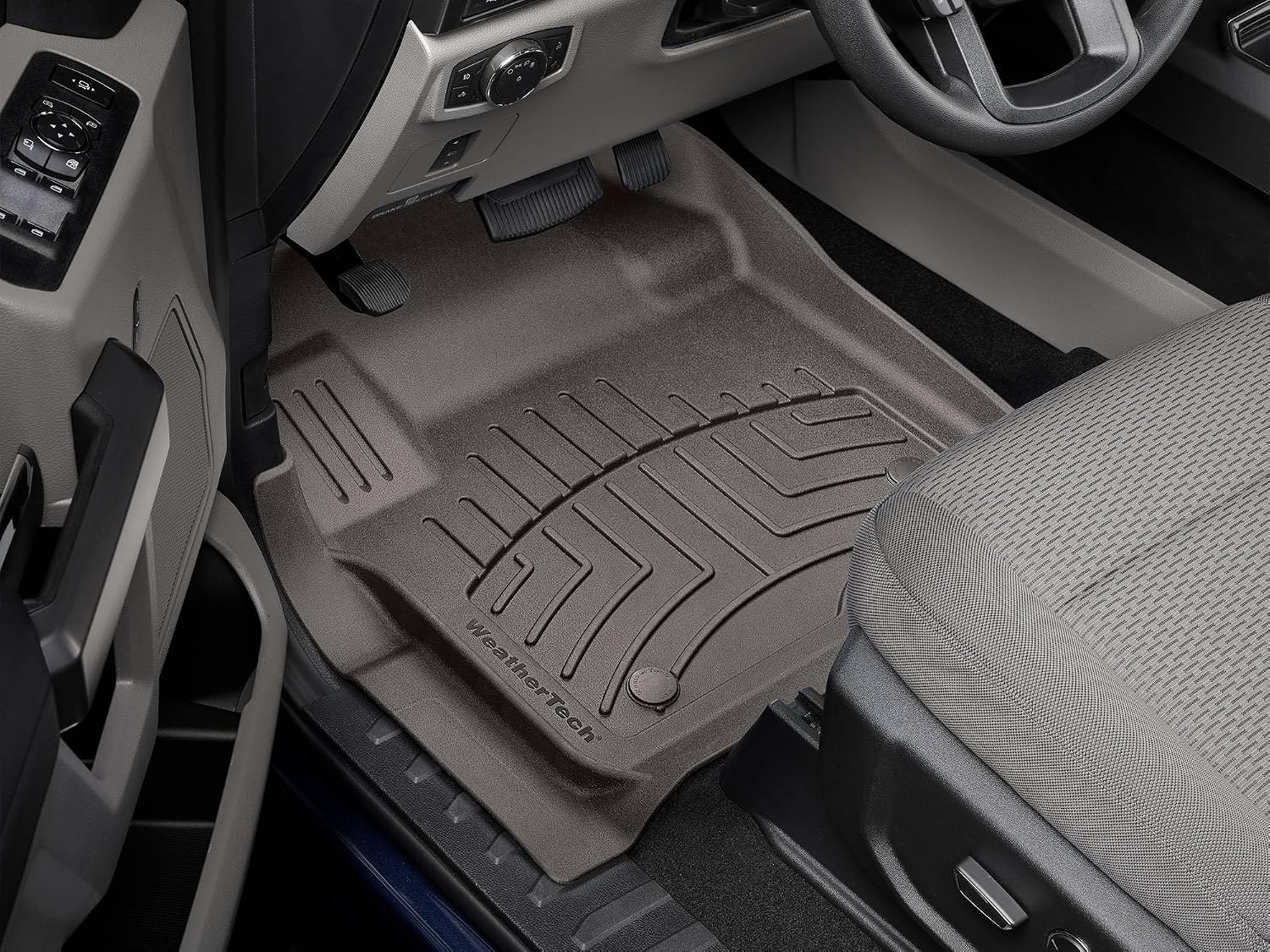 WeatherTech FloorLiner HP Custom Fit Floor Mats for Ford Super Duty - 1st Row (4710121IM), Cocoa