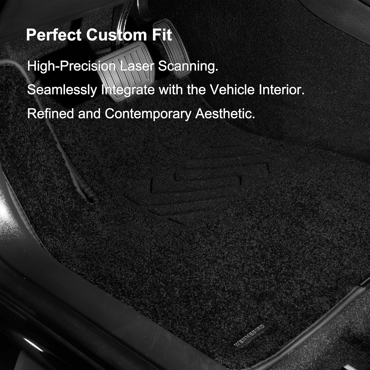WENNEBIRD Superior Carpet Front Row Floor Mat for 2014-2026 Ram ProMaster (Not for EV & City Models), 0.6-Inch Ultra-Thick, Noise-Reducing, All-Weather Waterproof Anti-Slip – 1-Pc (Black)