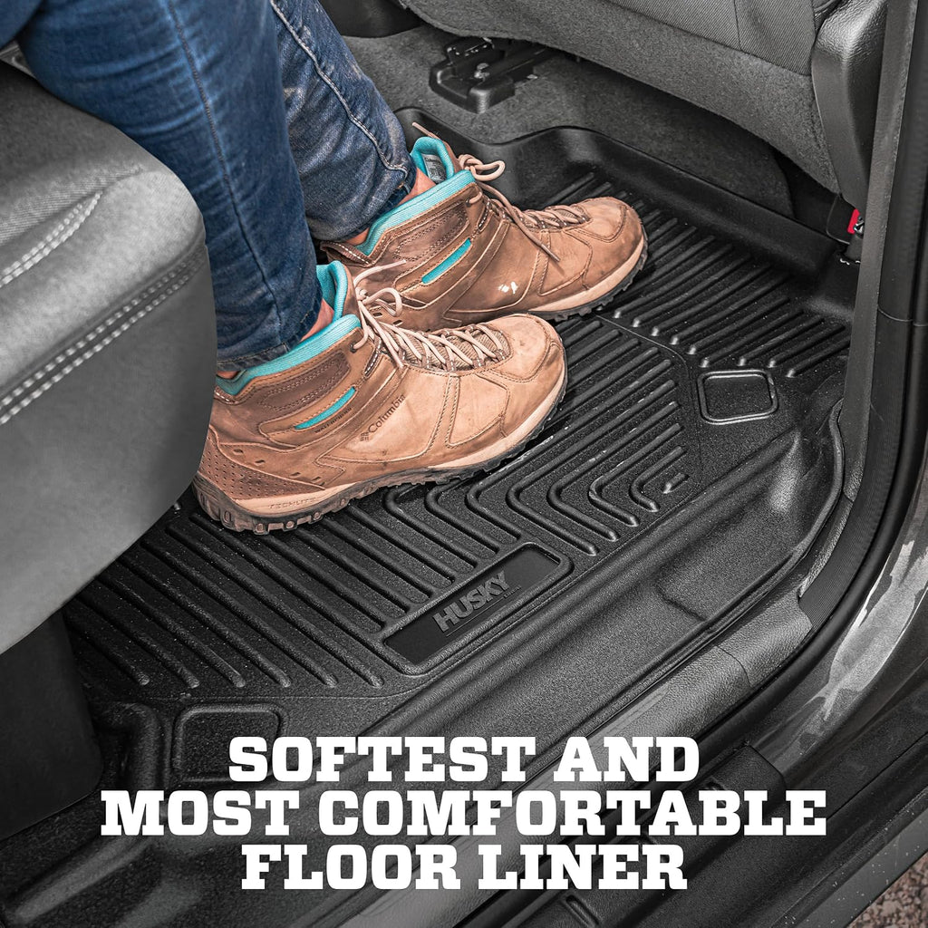 Husky Liners X-act Contour Floor Mats | Fits 2015-2021 Ford Transit 150/250/350/350HD | Front Row, 2-pc Black - 53481