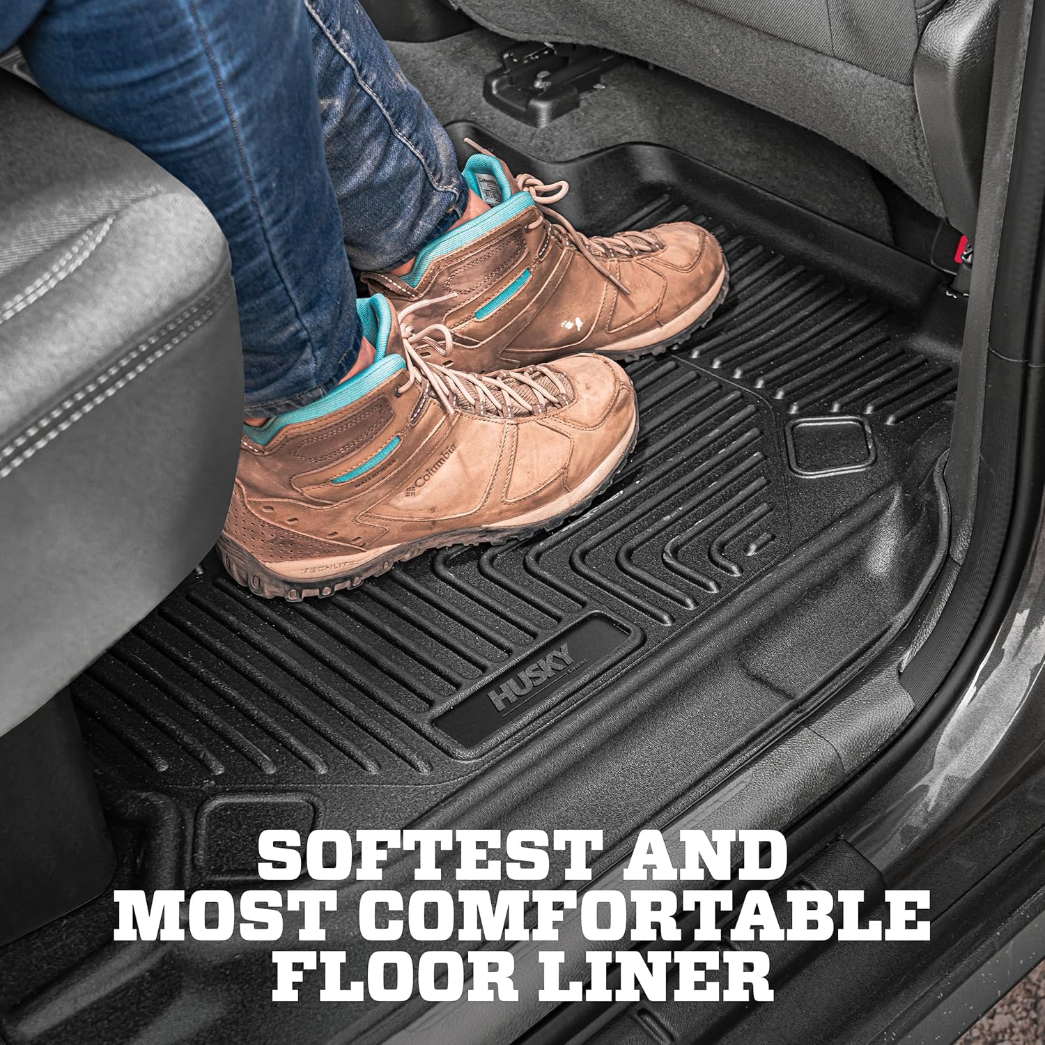 Husky Liners X-act Contour Floor Mats | Fits 2016-2023 Mazda CX - 9 | Front Row, 2-pc Black - 52101