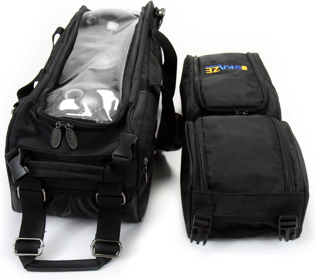 3 Ball Deluxe Bowling Tournament Roller Tote with detachable Shoe and Accessory Bag