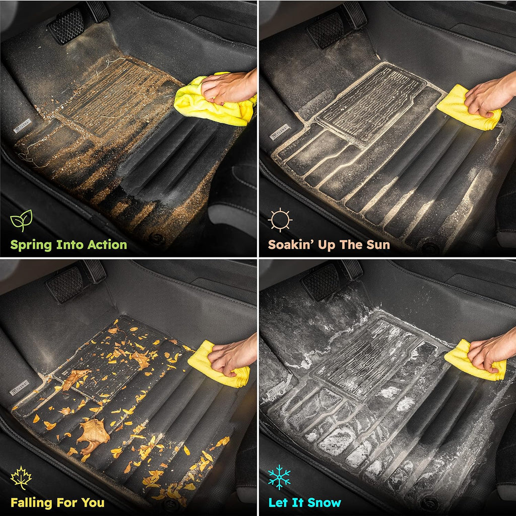 TuxMat - for Toyota 4Runner 5-Seater 2013-2024 Models - Custom Car Mats - Maximum Coverage, All Weather, Laser Measured - This Full Set Includes 1st and 2nd Rows