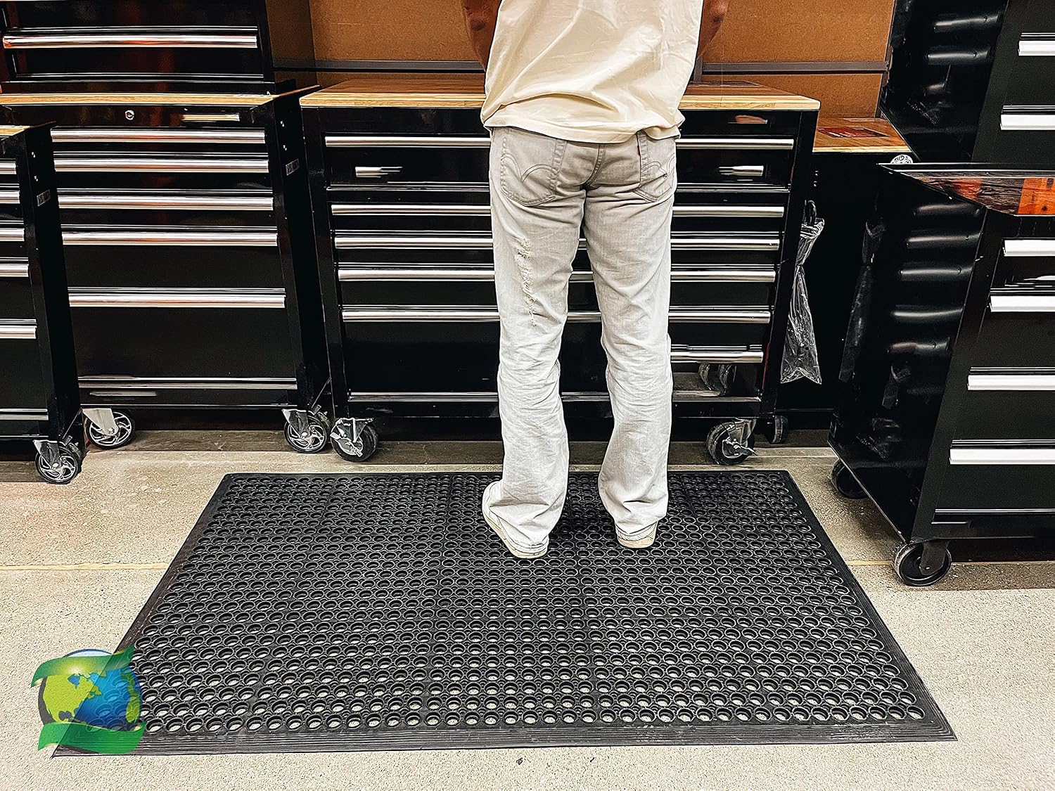 Envelor Anti Fatigue Mat 2 Pack Rubber Floor Mats Door Mat Non Slip Drainage Mat for Entryway, Kitchen, Restaurant, Garage, Heavy Duty Use Doormat, Commercial Floor Mat Industrial 36 x 60 Inches